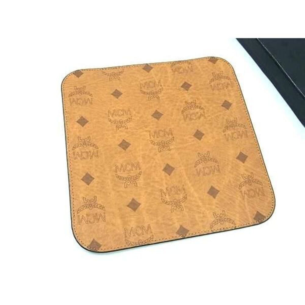 MCM Monogram Visetos Leather Mouse Pad PC Accessories Brown
